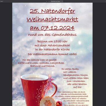 25. Natendorfer Weihnachtsmarkt am 07.12.2024