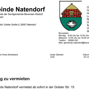 Wohnung zu vermieten